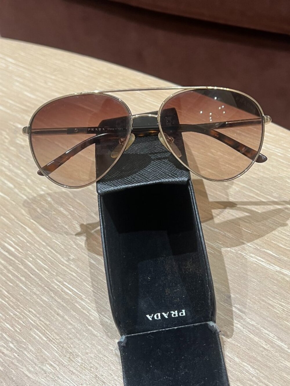 Vintage Prada Aviator Sunglasses in Brown